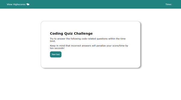 JavaScript Quiz web app